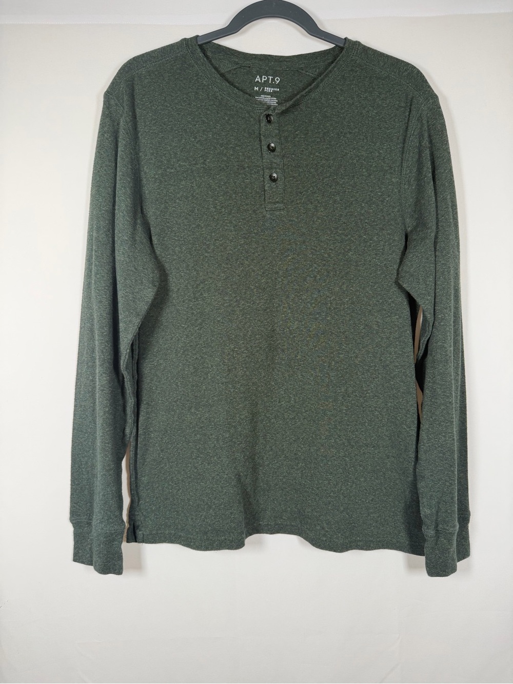 Apt. 9 Men's Long-Sleeve Henley - Forest Green, Outdoors, Base layer, Hiking